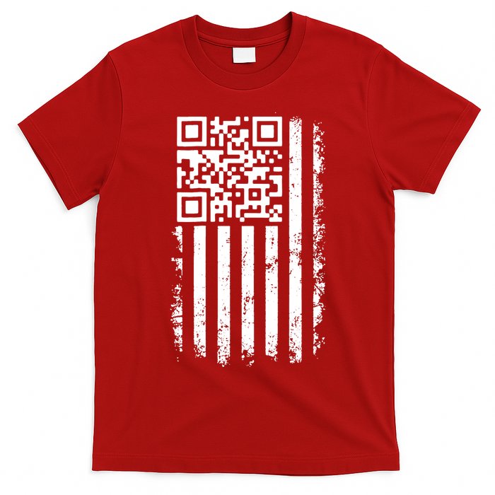 Funny Qr Scan Me President Trump 45 47 Dancing Code Flag T-Shirt