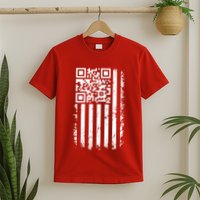 Funny Qr Scan Me President Trump 45 47 Dancing Code Flag T-Shirt