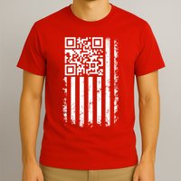 Funny Qr Scan Me President Trump 45 47 Dancing Code Flag T-Shirt