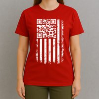 Funny Qr Scan Me President Trump 45 47 Dancing Code Flag T-Shirt