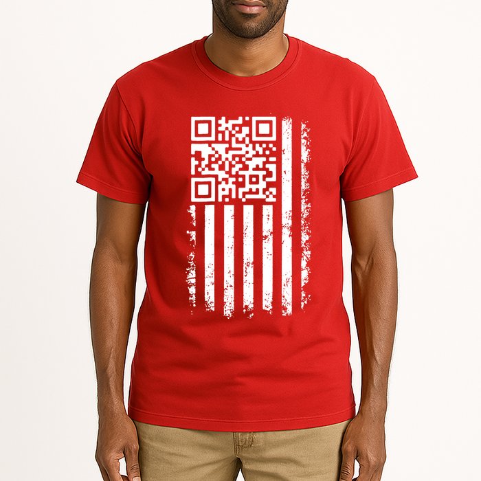 Funny Qr Scan Me President Trump 45 47 Dancing Code Flag Tall T-Shirt
