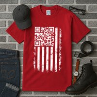 Funny Qr Scan Me President Trump 45 47 Dancing Code Flag Tall T-Shirt