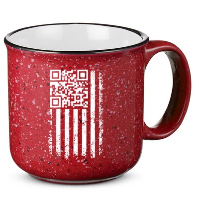 Funny Qr Scan Me President Trump 45 47 Dancing Code Flag 15oz Campfire Ceramic Mug