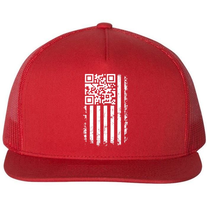 Funny Qr Scan Me President Trump 45 47 Dancing Code Flag Flatbill Hat