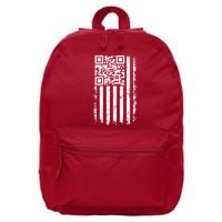 Funny Qr Scan Me President Trump 45 47 Dancing Code Flag 16 in Basic Backpack