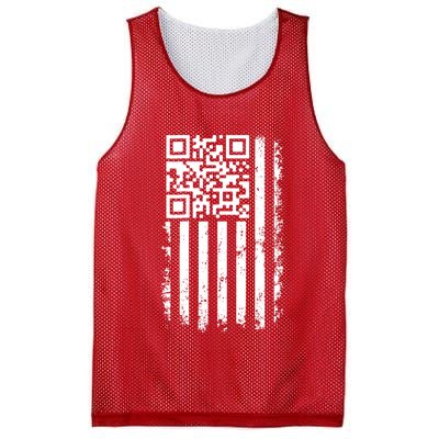 Funny Qr Scan Me President Trump 45 47 Dancing Code Flag Mesh Reversible Basketball Jersey Tank
