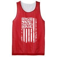Funny Qr Scan Me President Trump 45 47 Dancing Code Flag Mesh Reversible Basketball Jersey Tank
