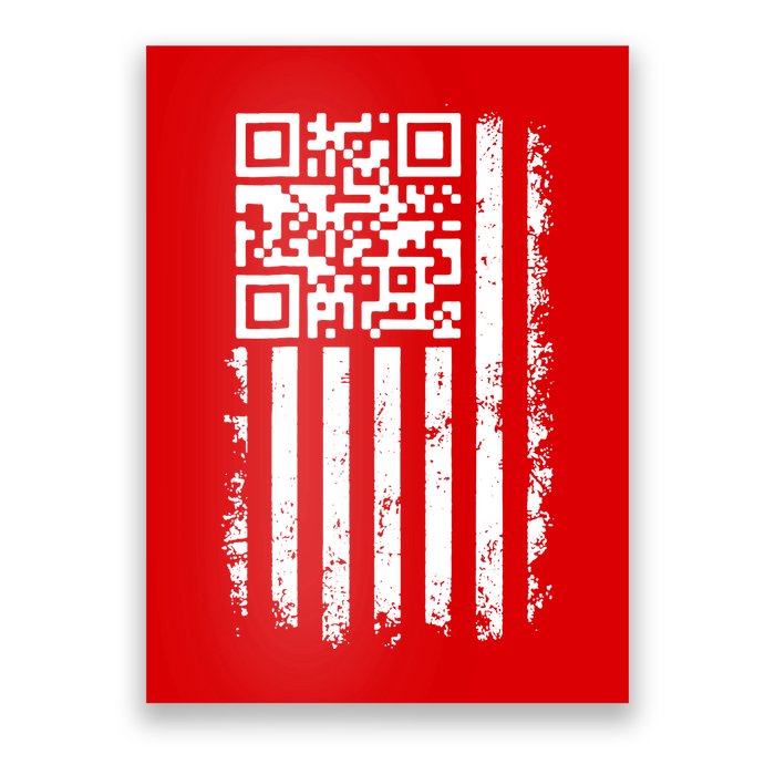 Funny Qr Scan Me President Trump 45 47 Dancing Code Flag Poster