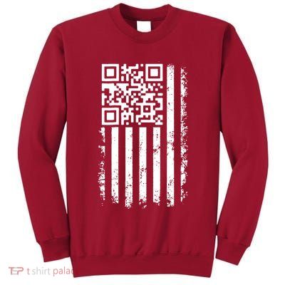 Funny Qr Scan Me President Trump 45 47 Dancing Code Flag Tall Sweatshirt