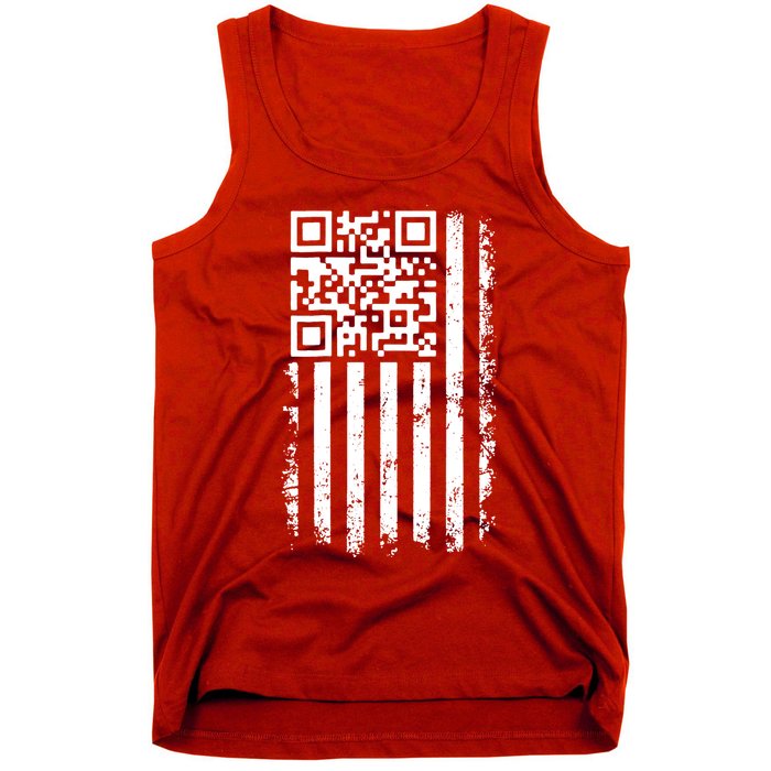 Funny Qr Scan Me President Trump 45 47 Dancing Code Flag Tank Top