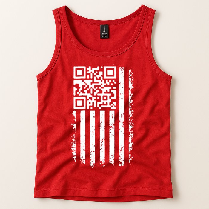 Funny Qr Scan Me President Trump 45 47 Dancing Code Flag Tank Top