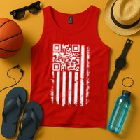 Funny Qr Scan Me President Trump 45 47 Dancing Code Flag Tank Top