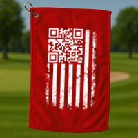 Funny Qr Scan Me President Trump 45 47 Dancing Code Flag Golf Towel