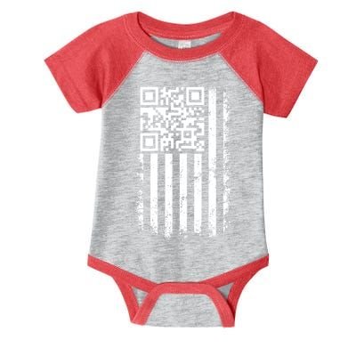Funny Qr Scan Me President Trump 45 47 Dancing Code Flag Infant Baby Jersey Bodysuit