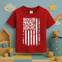 Funny Qr Scan Me President Trump 45 47 Dancing Code Flag Toddler T-Shirt