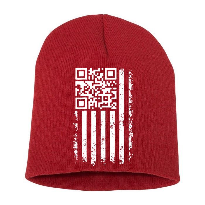 Funny Qr Scan Me President Trump 45 47 Dancing Code Flag Short Acrylic Beanie