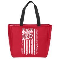 Funny Qr Scan Me President Trump 45 47 Dancing Code Flag Zip Tote Bag