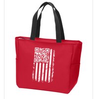 Funny Qr Scan Me President Trump 45 47 Dancing Code Flag Zip Tote Bag