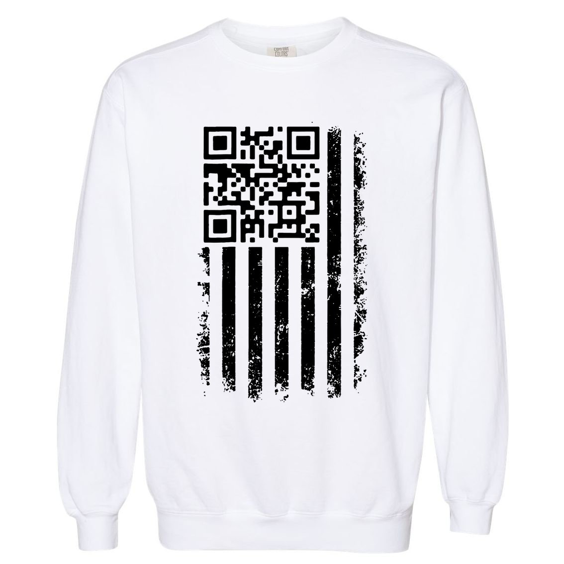 Funny Qr Scan Me President Trump 45 47 Dancing Code Flag Garment-Dyed Sweatshirt