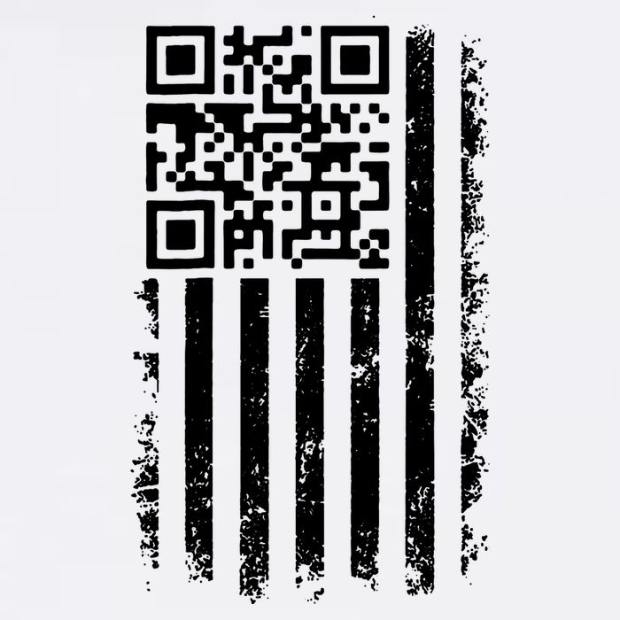 Funny Qr Scan Me President Trump 45 47 Dancing Code Flag Garment-Dyed Sweatshirt