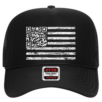 Funny Qr Scan Me President Dancing Code Usa Flag Trucker Hat