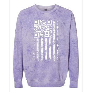 Funny Qr Scan Me President Trump 4547 Trump Dancing Code Colorblast Crewneck Sweatshirt