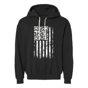 Funny Qr Scan Me President Trump 4547 Trump Dancing Code Garment-Dyed Fleece Hoodie