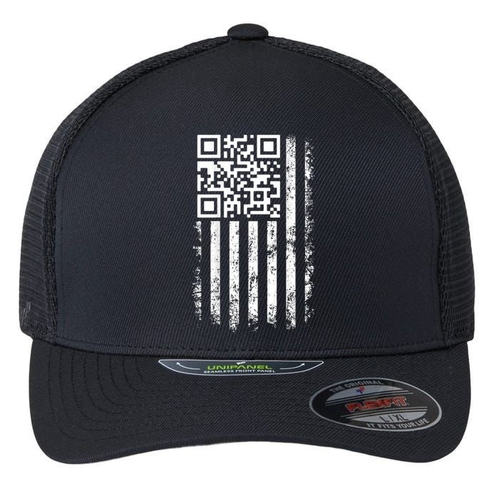 Funny Qr Scan Me President Trump 4547 Trump Dancing Code Flexfit Unipanel Trucker Cap