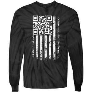 Funny Qr Scan Me President Trump 4547 Trump Dancing Code Tie-Dye Long Sleeve Shirt