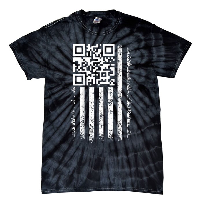 Funny Qr Scan Me President Trump 4547 Trump Dancing Code Tie-Dye T-Shirt