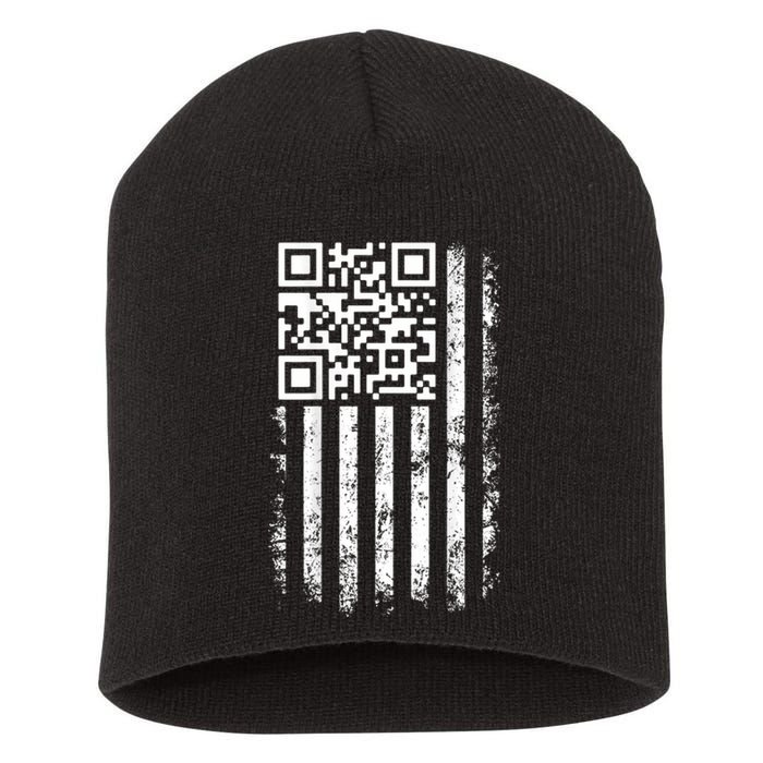 Funny Qr Scan Me President Trump 4547 Trump Dancing Code Short Acrylic Beanie