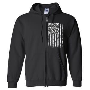 Funny Qr Scan Me President Trump 4547 Trump Dancing Code Full Zip Hoodie