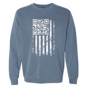 Funny Qr Scan Me President Trump 4547 Trump Dancing Code Garment-Dyed Sweatshirt