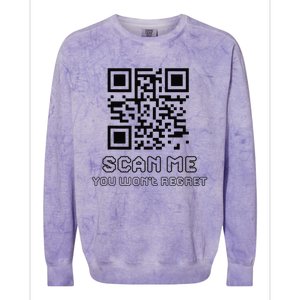 Funny Qr Scan Me Interactive Code For Humor Lovers Colorblast Crewneck Sweatshirt