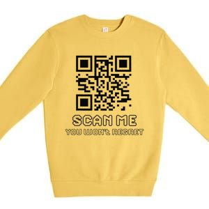 Funny Qr Scan Me Interactive Code For Humor Lovers Premium Crewneck Sweatshirt