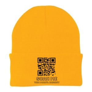 Funny Qr Scan Me Interactive Code For Humor Lovers Knit Cap Winter Beanie