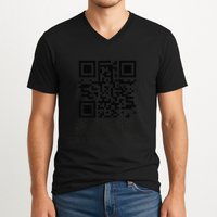 Funny Qr Scan Me Interactive Code For Humor Lovers V-Neck T-Shirt