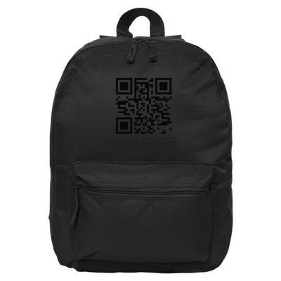 Funny Qr Scan Me Interactive Code For Humor Lovers 16 in Basic Backpack