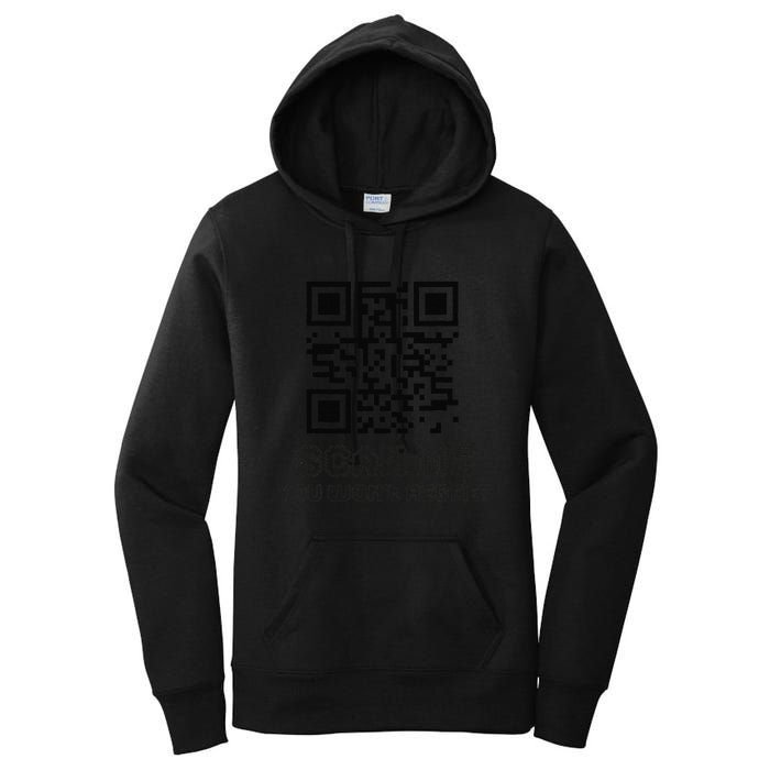 Funny Qr Scan Me Interactive Code For Humor Lovers Women's Pullover Hoodie