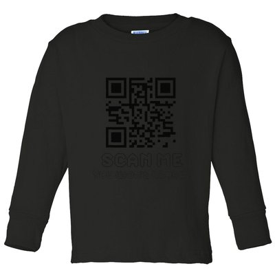 Funny Qr Scan Me Interactive Code For Humor Lovers Toddler Long Sleeve Shirt
