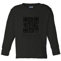 Funny Qr Scan Me Interactive Code For Humor Lovers Toddler Long Sleeve Shirt