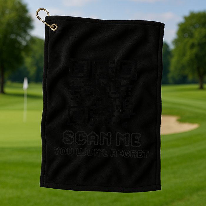 Funny Qr Scan Me Interactive Code For Humor Lovers Golf Towel