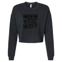 Funny Qr Scan Me Interactive Code For Humor Lovers Cropped Pullover Crew