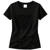 Funny Qr Scan Me Interactive Code For Humor Lovers Womens T-Shirt