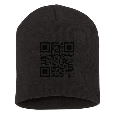 Funny Qr Scan Me Interactive Code For Humor Lovers Short Acrylic Beanie