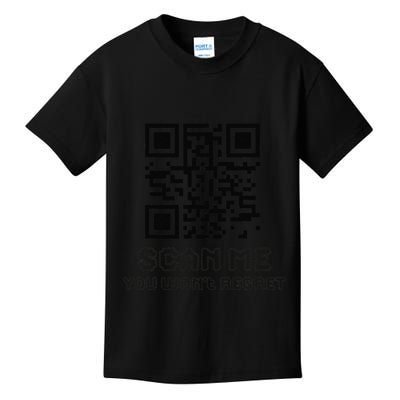 Funny Qr Scan Me Interactive Code For Humor Lovers Kids T-Shirt