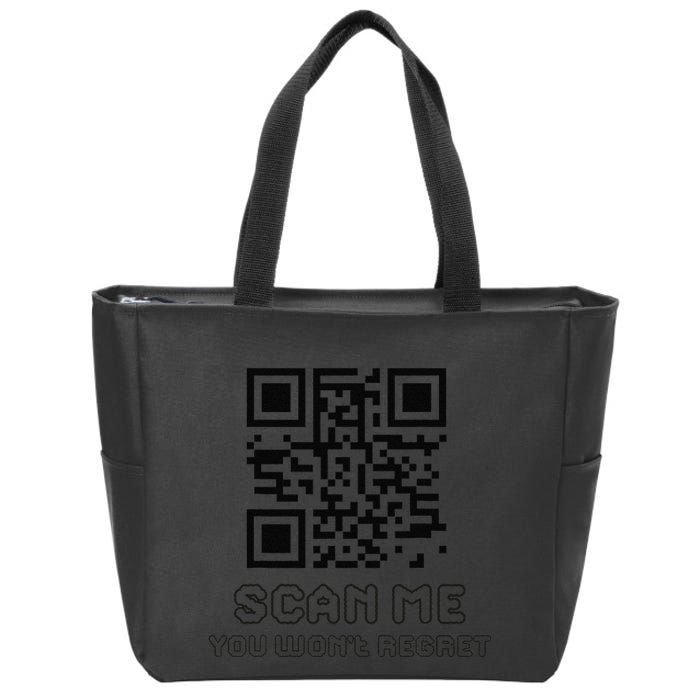 Funny Qr Scan Me Interactive Code For Humor Lovers Zip Tote Bag