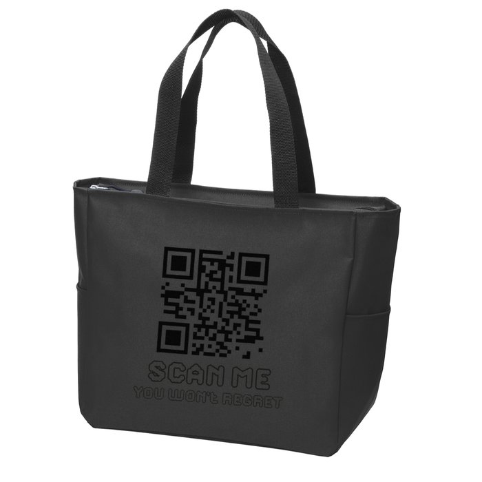 Funny Qr Scan Me Interactive Code For Humor Lovers Zip Tote Bag