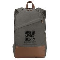 Funny Qr Scan Me Interactive Code For Humor Lovers Cotton Canvas Backpack
