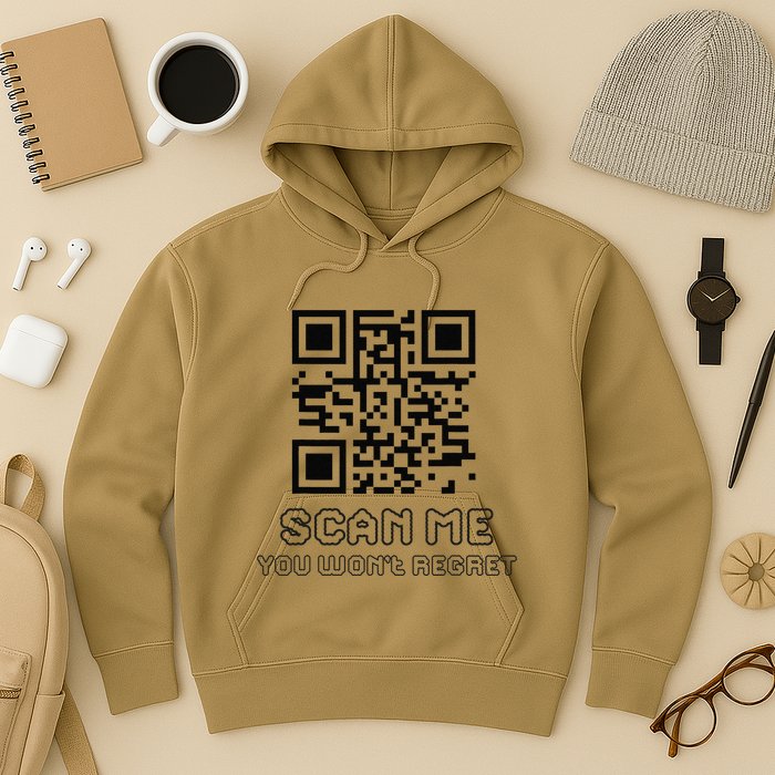 Funny Qr Scan Me Interactive Code For Humor Lovers Hoodie